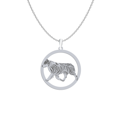 Silver Mini Aussie Shepherd engraved necklace - MEJK Jewellery