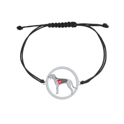 Silver Poitevin string bracelet with a heart, FREE ENGRAVING - MEJK Jewellery