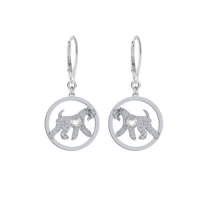 Silver Kerry Blue Terrier earrings, FREE ENGRAVING - MEJK Jewellery