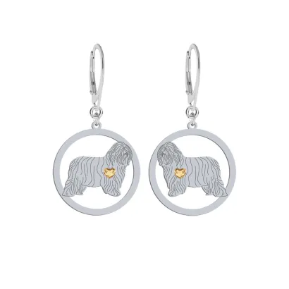 Silver Polish Lowland Sheepdog earrings, FREE ENGRAVING - MEJK Jewellery