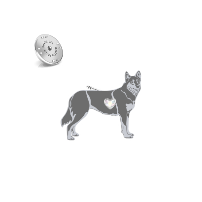 Wpinka z psem Lapoński Pies Pasterski srebro - MEJK Jewellery