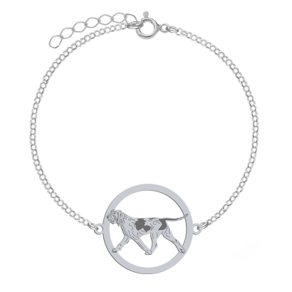Silver Italian Wirehaired Pointer engraved bracelet - MEJK Jewellery