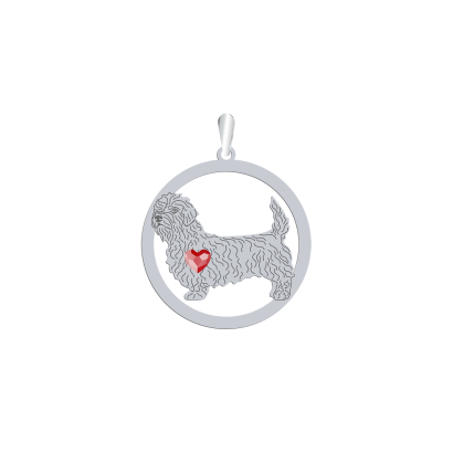 Silver Irish glen of imaal terrier engraved pendant with a heart - MEJK Jewellery