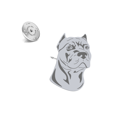Silver American Pitbull Terrier pin - MEJK Jewellery