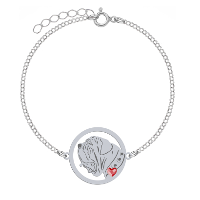 Silver Neapolitan Mastiff engraved bracelet - MEJK Jewellery
