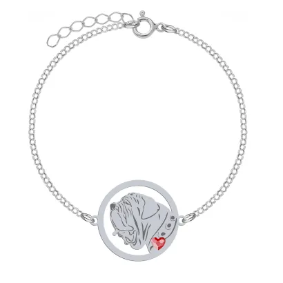Silver Neapolitan Mastiff engraved bracelet - MEJK Jewellery