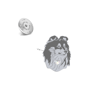 Wpinka Owczarek Szetlandzki (Sheltie) biżuteria srebro platynowane pozłacane - MEJK Jewellery