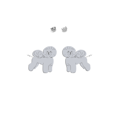 Silver Bichon Frise earrings - MEJK Jewellery