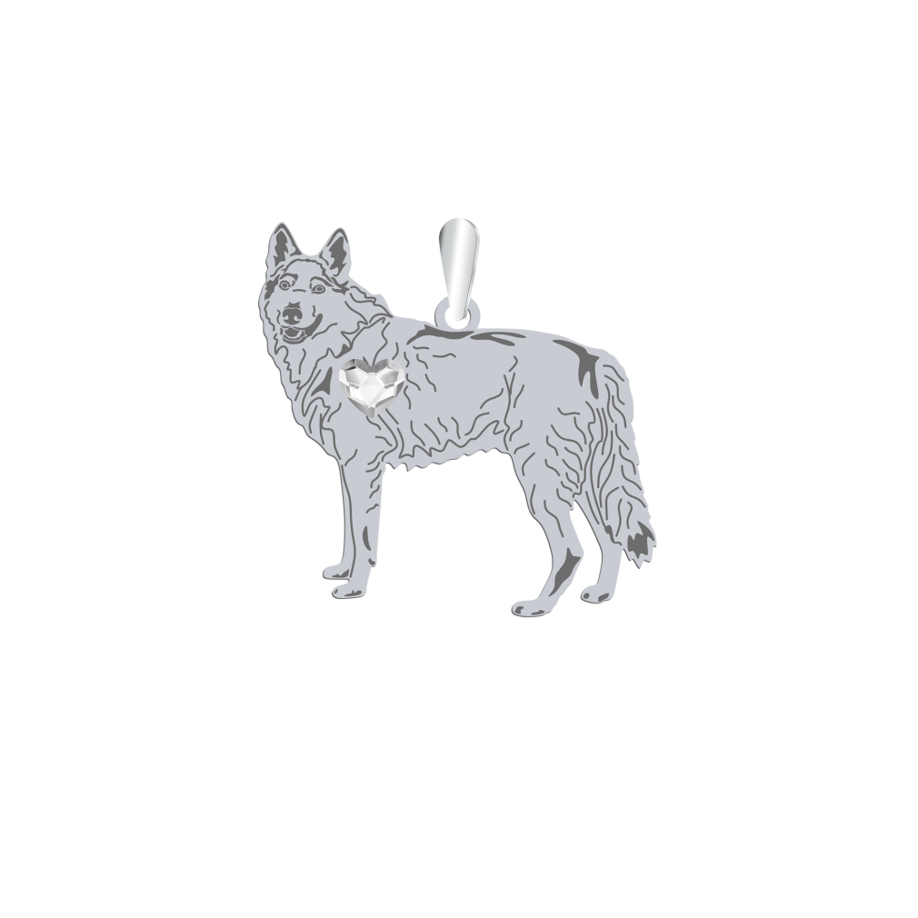 Silver Czechoslovakian Wolfdog  engraved pendant - MEJK Jewellery