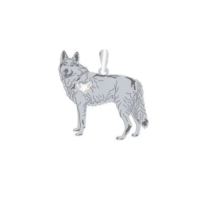Silver Czechoslovakian Wolfdog  engraved pendant - MEJK Jewellery