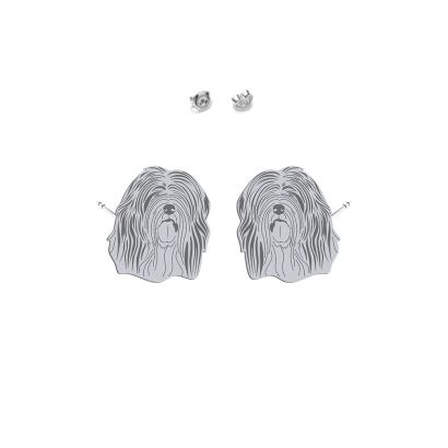Silver Tibetan Terrier earrings - MEJK Jewellery