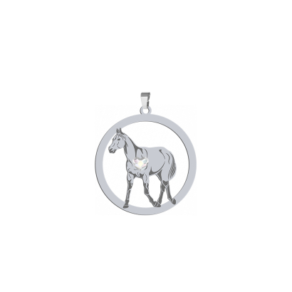 Silver Thoroughbred Horse pendant, FREE ENGRAVING - MEJK Jewellery