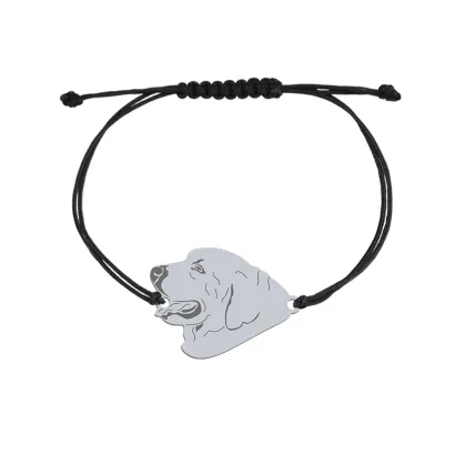 Silver Tatra Shepherd Dog string bracelet, FREE ENGRAVING - MEJK Jewellery