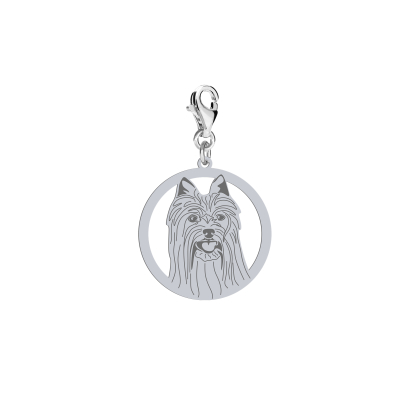 Silver Australian Silky Terrier engraved charms - MEJK Jewellery