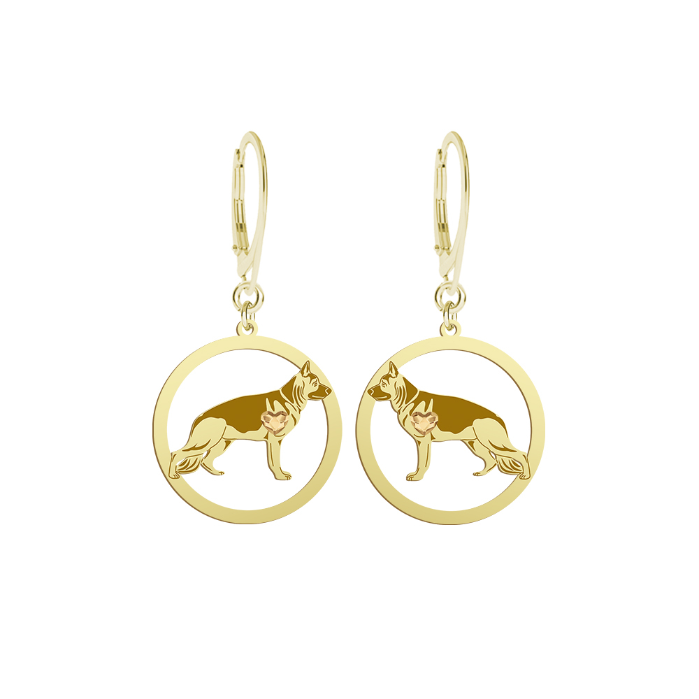 Silver German Shepherd earrings, FREE ENGRAVING - MEJK Jewellery