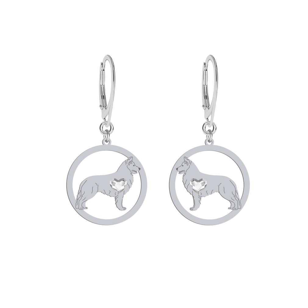 Silver White Swiss Shepherd earrings - MEJK Jewellery