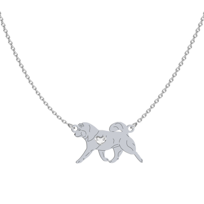 Silver Alaskan Malamute engraved necklace - MEJK Jewellery