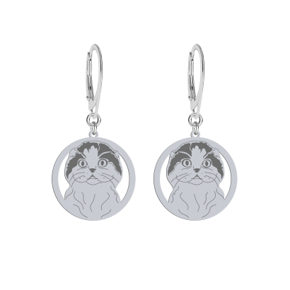 Silver Scottish Fold earrings, FREE ENGRAVING - MEJK Jewellery