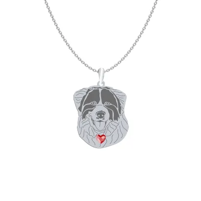 Silver Tornjak engraved necklace with a heart - MEJK Jewellery