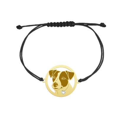Pozłacana bransoletka Jack Russell Terrier Krótkowłosy sznurek GRAWER GRATIS - MEJK Jewellery