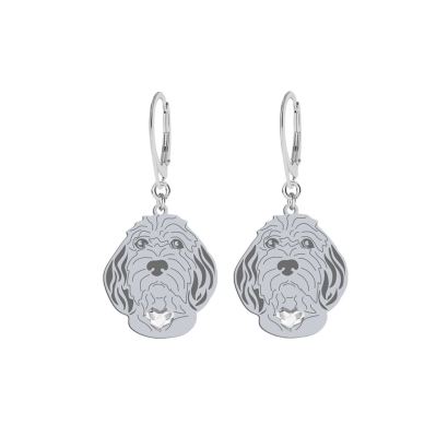 Silver Petit Basset Griffon Vendéen engraved earrings - MEJK Jewellery