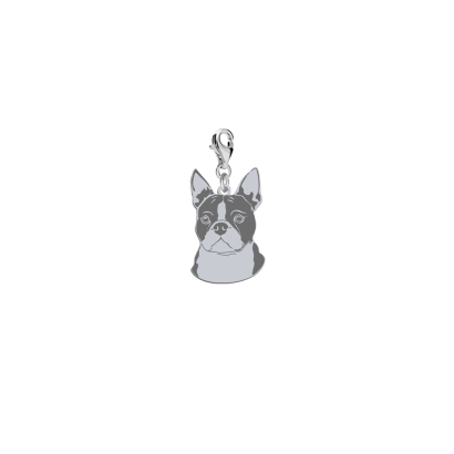 Silver Boston Terrier charms, FREE ENGRAVING - MEJK Jewellery