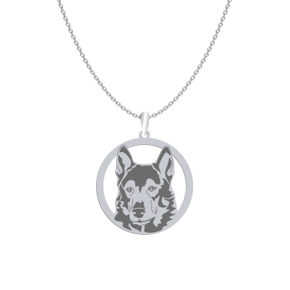 Silver West Siberian Laika engraved necklace - MEJK Jewellery
