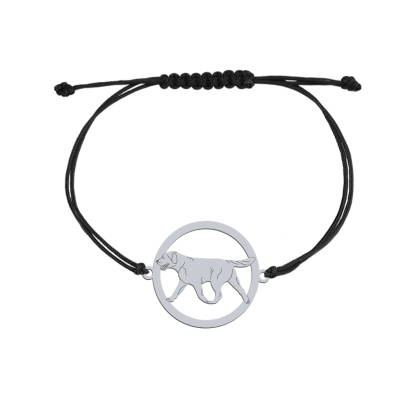 Silver Labrador Retriever engraved string bracelet - MEJK Jewellery
