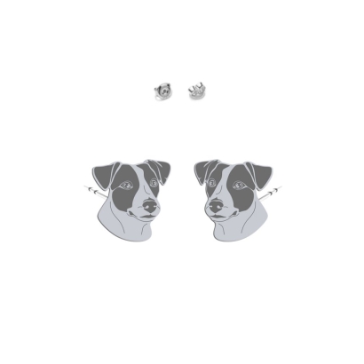 Jack Russell Terrier Krótkowłosy kolczyki wkrętki srebro 925 - MEJK Jewellery