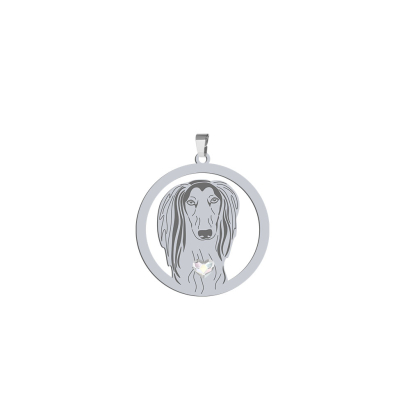 Silver Saluki pendant, FREE ENGRAVING - MEJK Jewellery