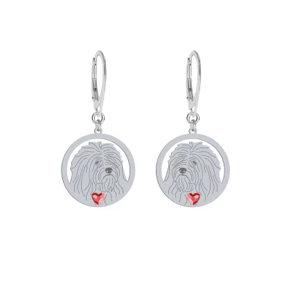 Silver ODIS engraved earrings with a heart - MEJK Jewellery