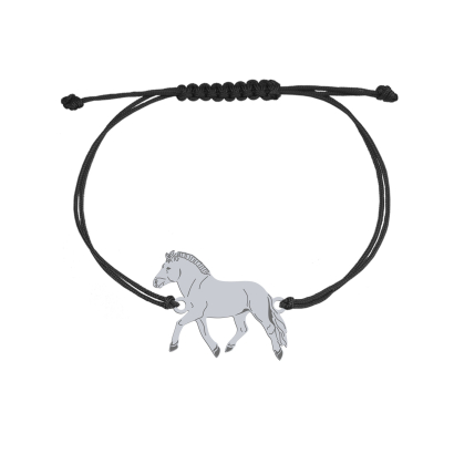 Silver Fjord Horse string bracelet, FREE ENGRAVING - MEJK Jewellery