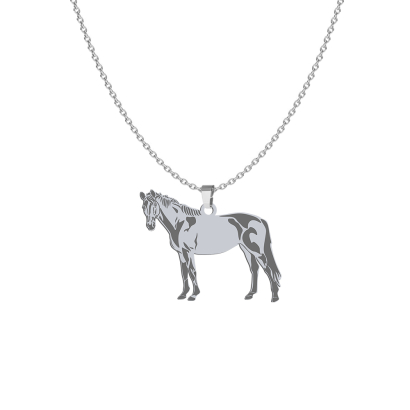 Silver Trakehner Horse necklace, FREE ENGRAVING - MEJK Jewellery