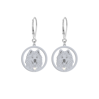 Silver Samoyed earrings with a heart, FREE ENGRAVING - MEJK Jewellery