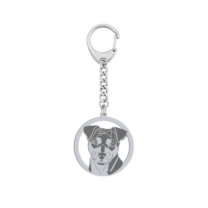 Silver Brazilian Terrier engraved keyring - MEJK Jewellery