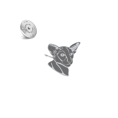Silver Oriental Shorthair pin - MEJK Jewellery