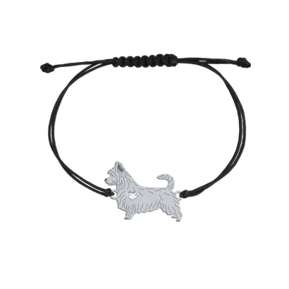 Bransoletka srebrna Terrier Australijski sznurek GRAWER GRATIS - MEJK Jewellery