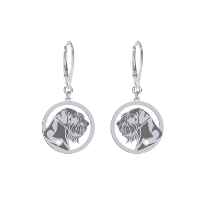 Silver Giant Schanauzer engraved earrings - MEJK Jewellery