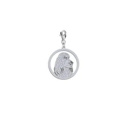 Charms z psem grawerem English Cocker Spaniel srebro - MEJK Jewellery
