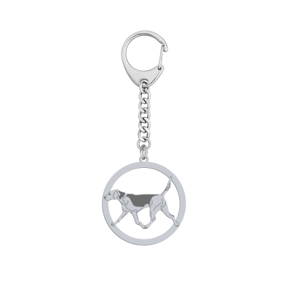  Silver Beagle harrier engraved keyring - MEJK Jewellery