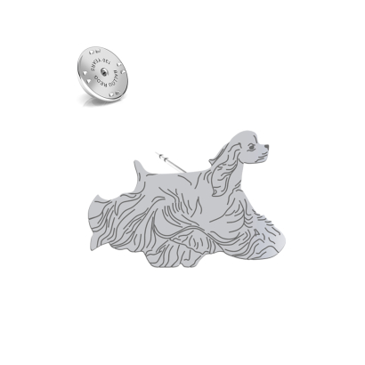 Wpinka z psem American Cocker Spaniel srebro - MEJK Jewellery
