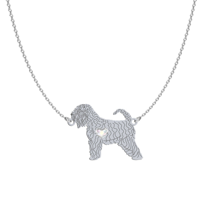Silver Irish Soft-coated Wheaten Terrier necklace, FREE ENGRAVING - MEJK Jewellery