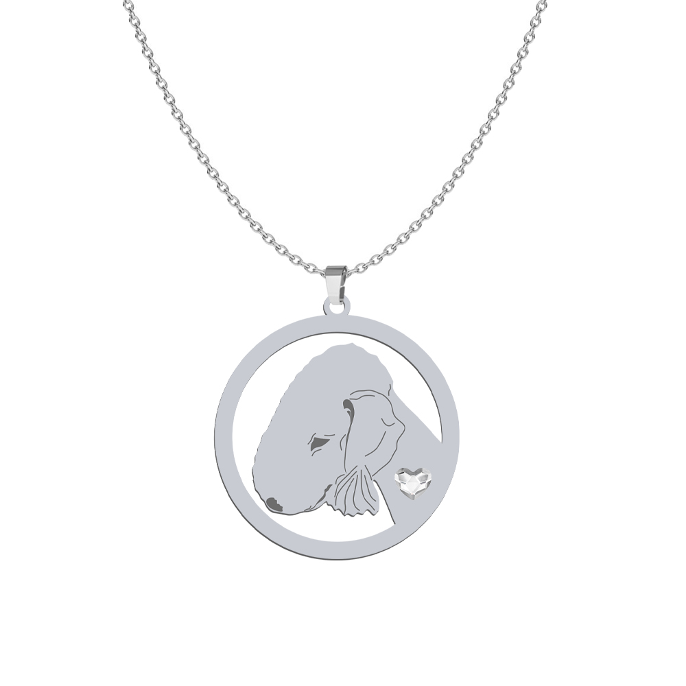 Silver Bedlington Terrier engraved necklace - MEJK Jewellery