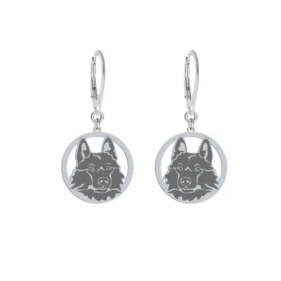 Silver Russian-European Laika engraved earrings - MEJK Jewellery