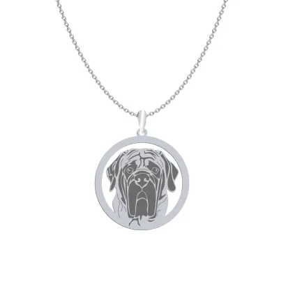 Silver English Mastiff engraved necklace - MEJK Jewellery