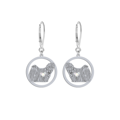 Silver Puli earrings with a heart, FREE ENGRAVING - MEJK Jewellery