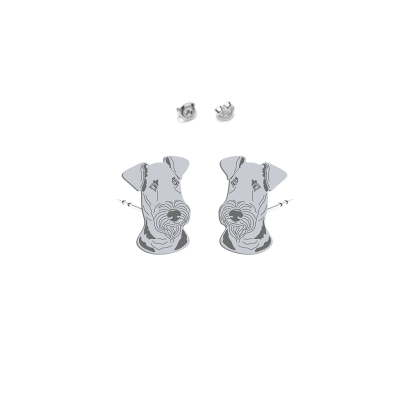 Silver Airedale Terrier earrings - MEJK Jewellery