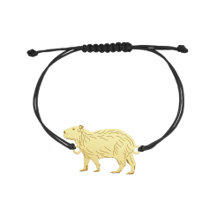 Bransoletka Pozłacana na sznurku Kapibara GRAWER GRATIS - MEJK Jewellery