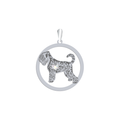 Silver Black Russian Terrier pendant, FREE ENGRAVING - MEJK Jewellery