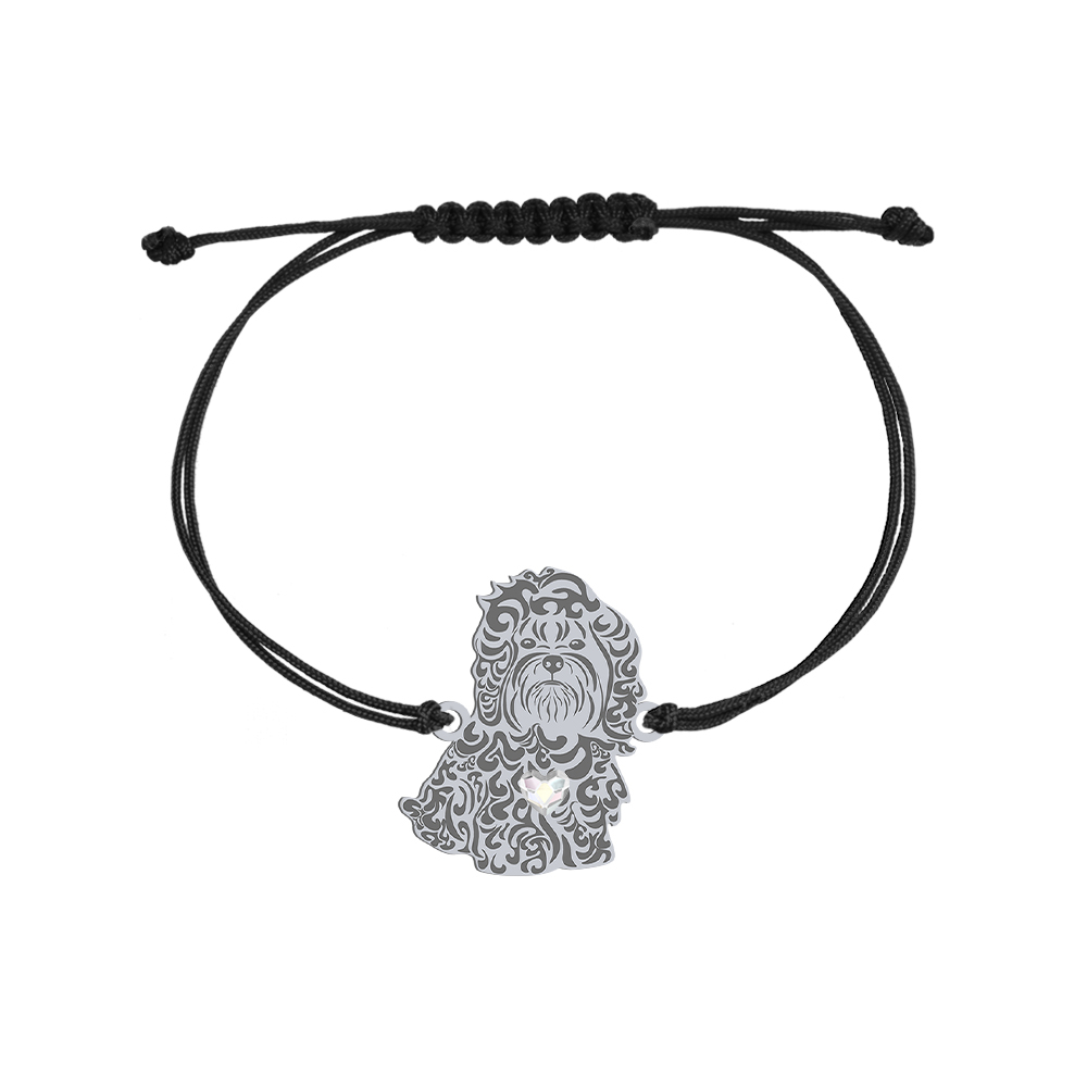 Silver Russian Tsvetnaya Bolonka string bracelet with a heart, FREE ENGRAVING - MEJK Jewellery